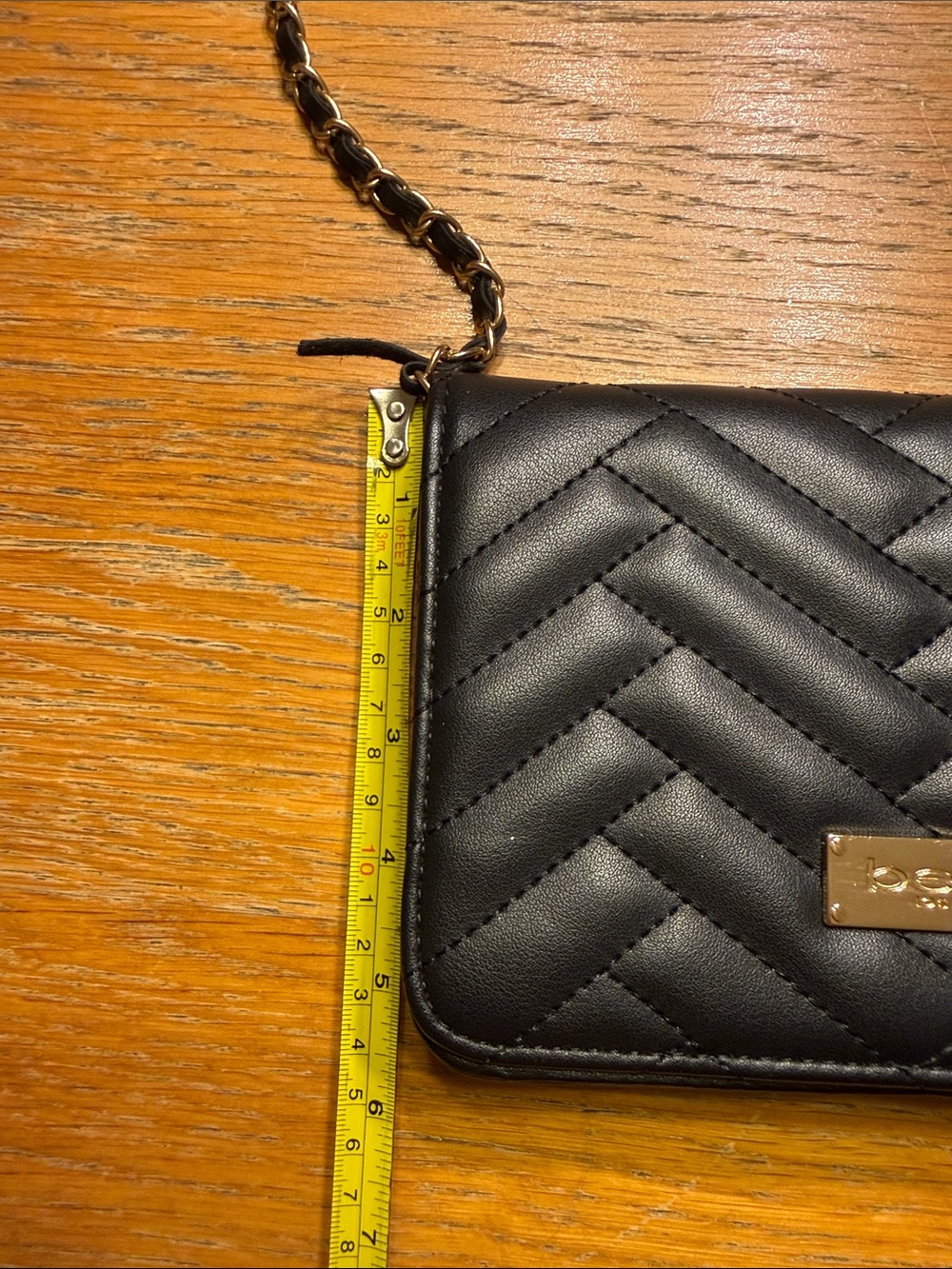 bebe Black Quilted Crossbody with Gold-Tone Chain - Picture 8 of 8